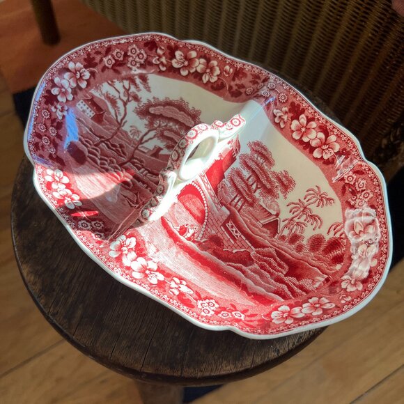 Antique Copeland Spode Tower divided relish dish with handle - Picture 5 of 11